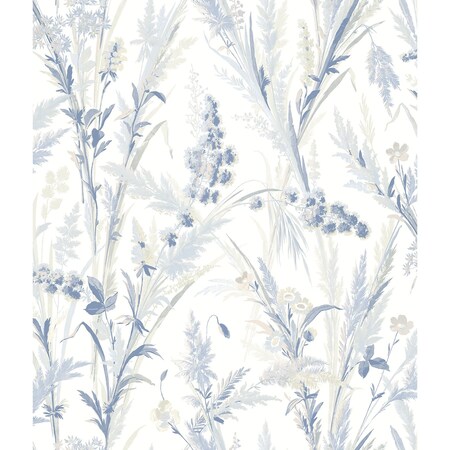 Manhattan Comfort Gloucester Hillaire Navy Meadow 33 ft L X 205 in W Wallpaper BR4072-70028